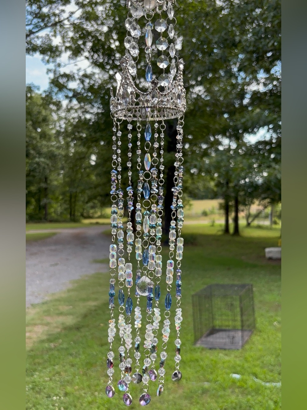 Silver crown Crystal Beaded Sun Catcher